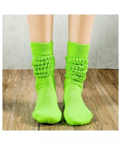 Slouch Socks Womens Leg Warmers Super Soft Scrunch Knee High Socks Womens Boot Socks 9-11 Neon Green $7.69 Activewear