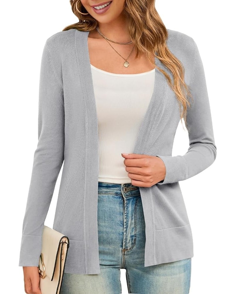 Women's Cardigans Lightweight Long Sleeve Open Front Sweater Cardigan, S-XL 09-light Gray $20.39 Sweaters