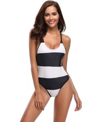 Women Sexy One Piece Swimsuits Halter Plunge V Neck Low Back Cutout Swimwear Bd White $13.30 Swimsuits