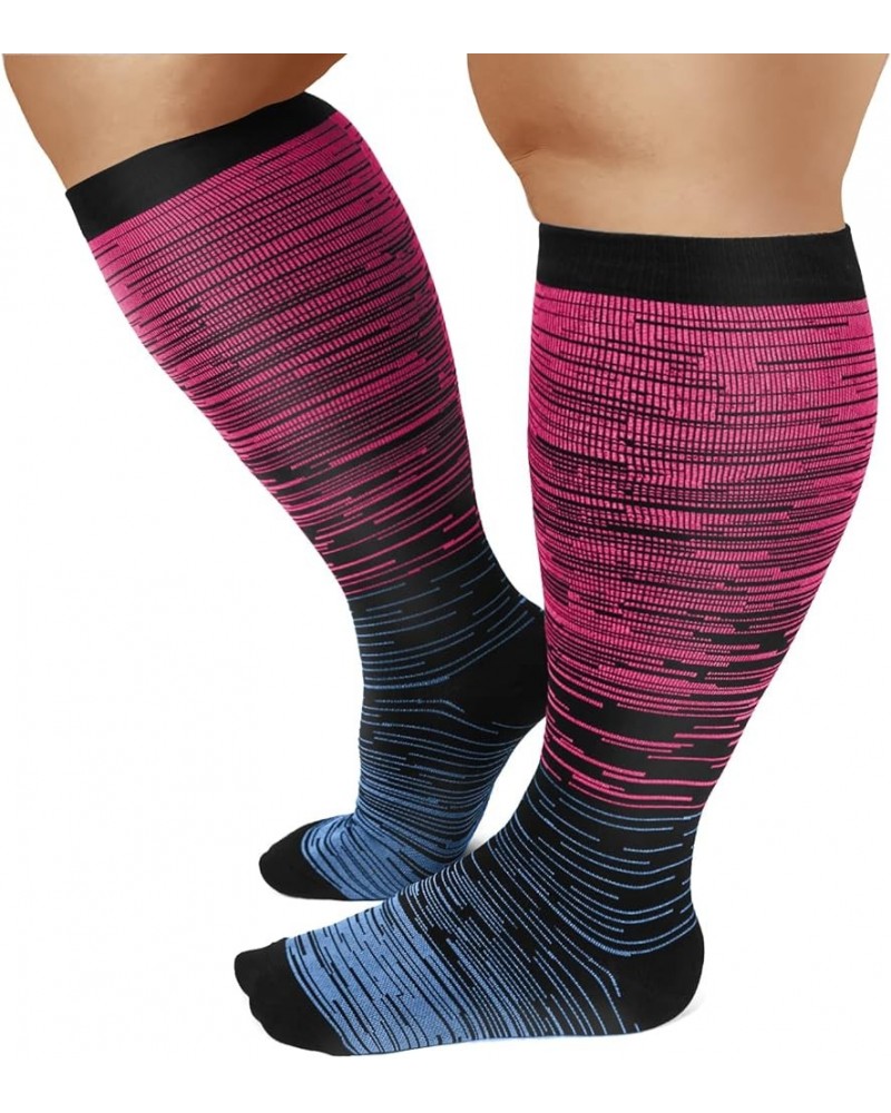 Plus Size Compression Socks for Women & Men, Wide Calf Knee High Socks for Circulation,Support,Nurses,Running,Athletic,Sports...