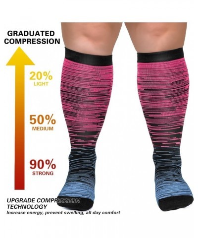 Plus Size Compression Socks for Women & Men, Wide Calf Knee High Socks for Circulation,Support,Nurses,Running,Athletic,Sports...