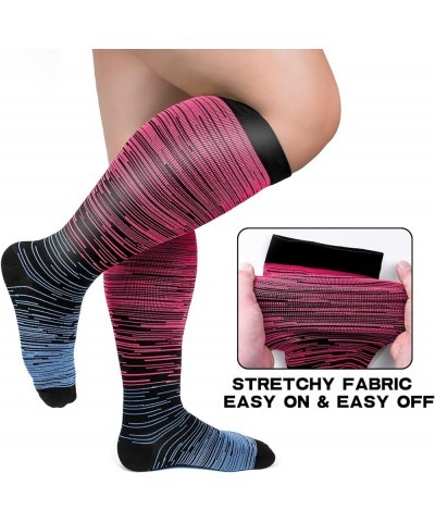 Plus Size Compression Socks for Women & Men, Wide Calf Knee High Socks for Circulation,Support,Nurses,Running,Athletic,Sports...