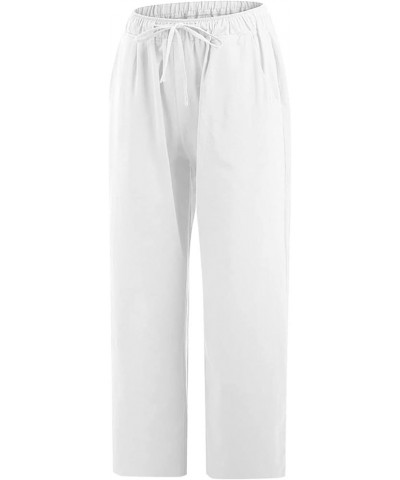 Capri Pants for Women 2024 Summer Casual Capri Leggings Lightweight High Wasit Stretch Cropped Trousers with Pockets X01 Whit...