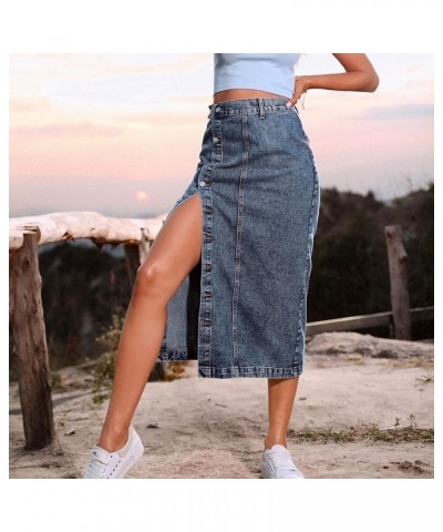 Washed Denim Jeans for Women, Fashion High Waist Slimming Jeans Loose Casual Solid Wide Legged Denim Pants with Pockets 8-dar...