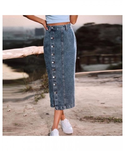 Washed Denim Jeans for Women, Fashion High Waist Slimming Jeans Loose Casual Solid Wide Legged Denim Pants with Pockets 8-dar...