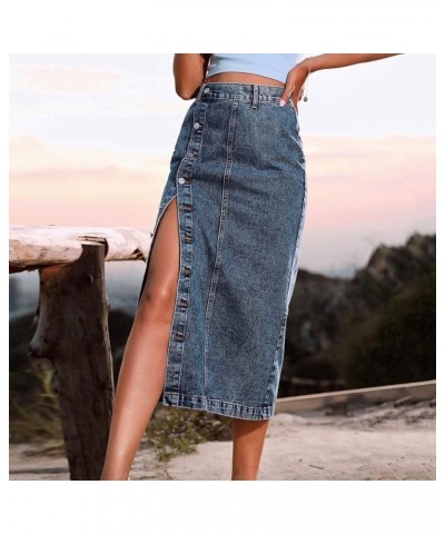 Washed Denim Jeans for Women, Fashion High Waist Slimming Jeans Loose Casual Solid Wide Legged Denim Pants with Pockets 8-dar...