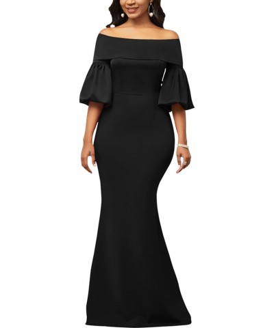 Women's Elegant Formal Mermaid Maxi Dress Off Shoulder Long Sleeve Wedding Split Evening Gown Prom Cocktail Party Dresses 552...