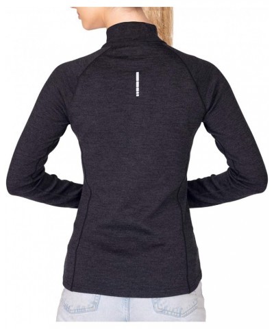 Women’s Half Zip Base Layer Top 400g Heavyweight Merino Wool Sweater Charcoal Gray $52.25 Sweaters