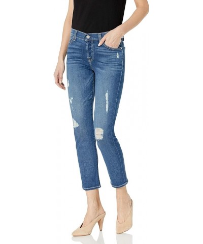 Women's Destroyed Josefina Boyfriend Mid Rise Jeans Radiant Pier $68.74 Jeans