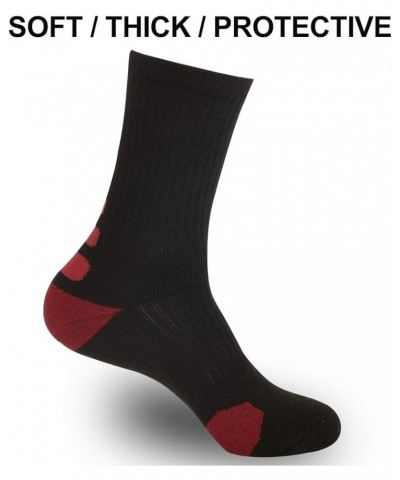 Elite Basketball Socks, Cushioned Athletic Sports Crew Socks for Youth Adult 3 Pairs 902 Red $11.69 Socks