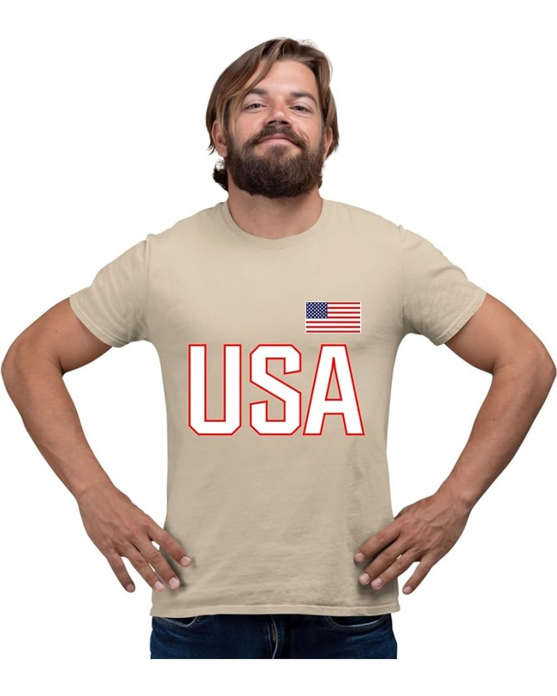 Adult USA National Pride T-Shirt Sand $9.02 T-Shirts