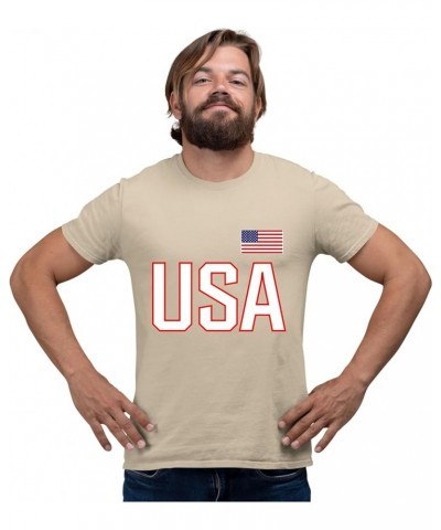 Adult USA National Pride T-Shirt Sand $9.02 T-Shirts