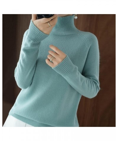 Cashmere Sweaters for Women Long Sleeve Sweaters Crew Neck Solid Pullover Jumpers Tops Daily Comfy Tunic Blouse 02-mint Green...