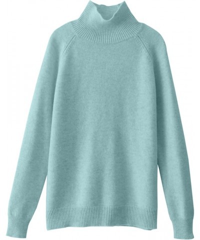 Cashmere Sweaters for Women Long Sleeve Sweaters Crew Neck Solid Pullover Jumpers Tops Daily Comfy Tunic Blouse 02-mint Green...