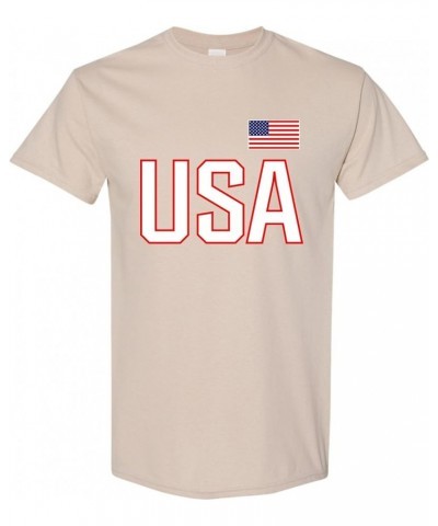 Adult USA National Pride T-Shirt Sand $9.02 T-Shirts