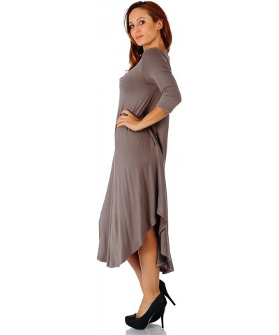 Rayon Span 3/4 Sleeve Rounded Hem Mid-Length Maxi Dress, Small (Size: Small - 5X) Coco $16.32 Dresses