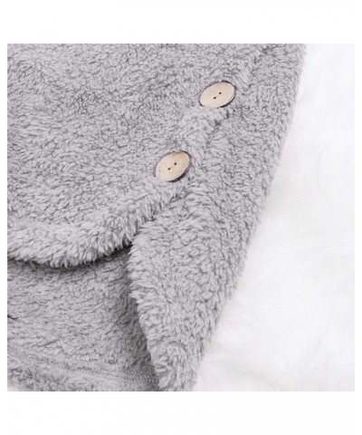 Plus Size Winter Jacket for Women Cute Sherpa Lined Warm Jacket Button Soft Coats Hooded Fleece Fuzzy Outwear Winter Coats fo...