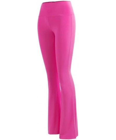 Womens Flare Leg Bootcut Sports Leggings Pants Spandex High Waisted Leggings Shapewear Stretch Pull-on Jeggings 04 Hot Pink $...