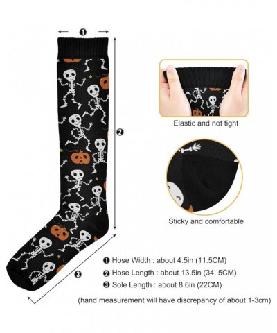 Fleur De Lis Compression Socks for Women and Men Circulation Mardi Gras Long Socks for Athletic Running 1 1 Skeleton $10.02 A...