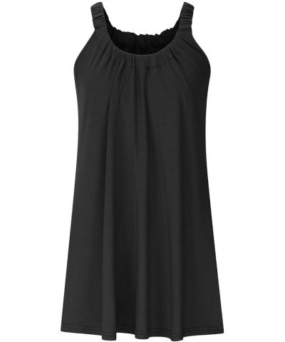 Summer Dresses for Women 2024 Sleeveless Casual Sling V Neck Mini Dress Striped Drawstring T Shirt Dress with Pockets F-2111 ...