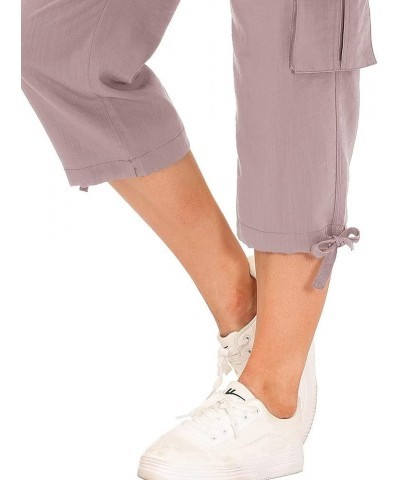 Womens Capris with Pockets Loose Fit Casual Capri Pants Dressy Lightweight Ladies Baggy Cargo Pants for Hiking Pink $24.50 Pants