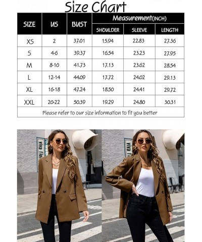 Womens Oversized Blazers Casual Open Front Long Sleeve Lapel Solid Color Button Work Office Business Blazer Jacket Brown $27....