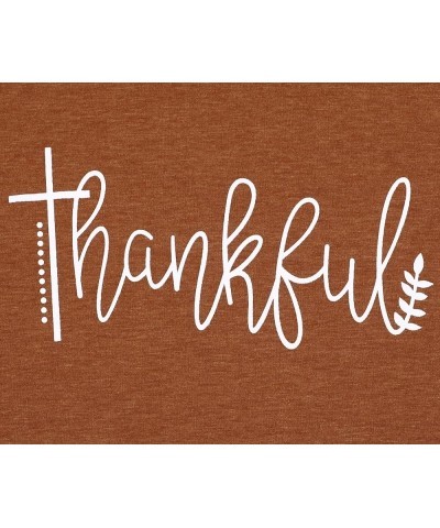 Plus Size Thanksgiving Tshirts Women Thankful Graphic Letter Print T-Shirt Casual Short Sleeve Tee Tops Orange001 $11.96 T-Sh...