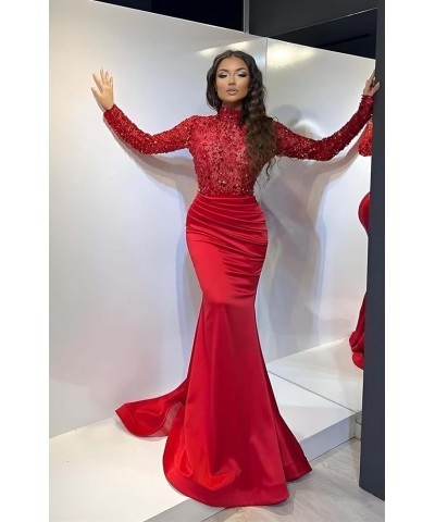 Sparkly Sequin Prom Dresses with Sleeves Satin Formal Dress Mermaid Evening Gown Long Open Back JS0024 Burgundy Black $44.59 ...