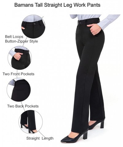 Dress Pants Women Work Business Pants Tummy Control Office Straight Leg Trousers High Waisted Ladies Slacks Petite 29" Inseam...