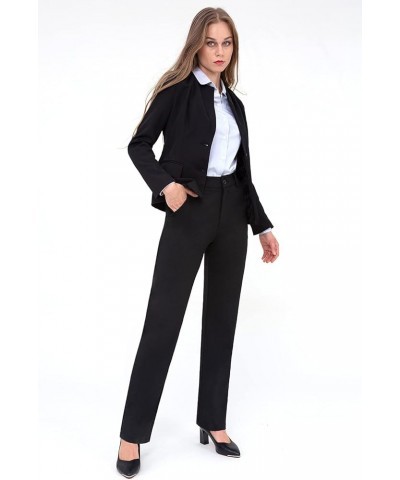 Dress Pants Women Work Business Pants Tummy Control Office Straight Leg Trousers High Waisted Ladies Slacks Petite 29" Inseam...