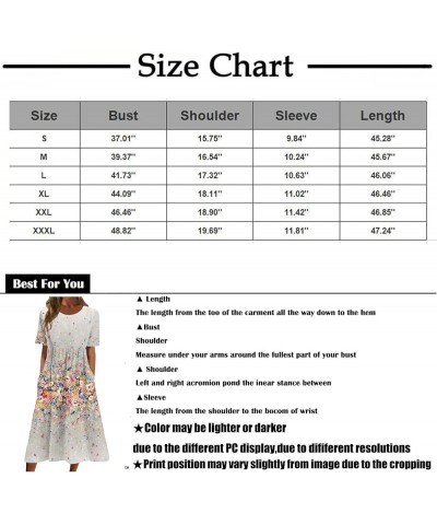 Dresses for Women 2023 Summer Boho O-Neck Pocket Dress Casual Print Short Crewneck Spring Dress Mother's Gift 03-orange $9.40...