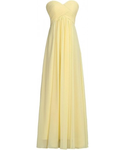 Sweetheart Pleats Long A Line Corset Formal Women Prom Bridesmaid Dresses Yellow $44.60 Dresses