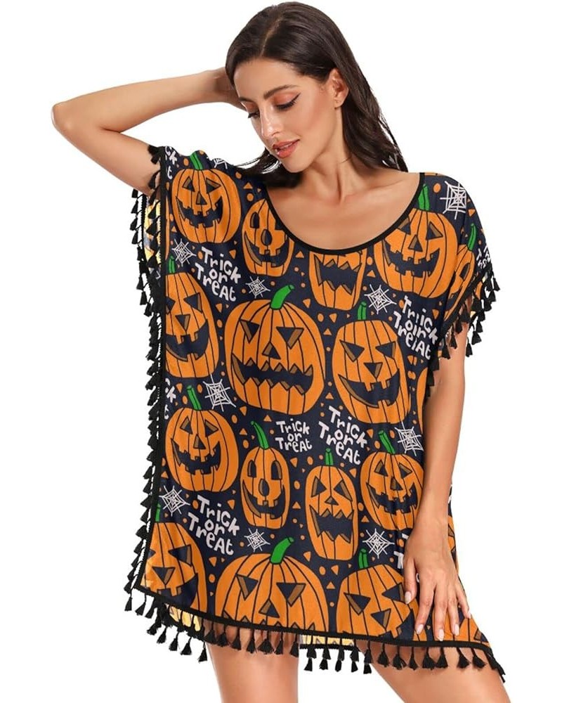 Pumpkins Thanksgiving Fall Beach Coverup for Women Lightweight Womens Swimsuit Cover Up for Swimwear Girls Beach Dresses,L 14...