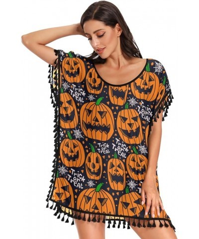 Pumpkins Thanksgiving Fall Beach Coverup for Women Lightweight Womens Swimsuit Cover Up for Swimwear Girls Beach Dresses,L 14...