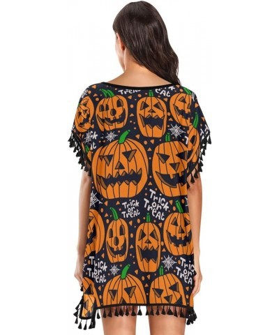 Pumpkins Thanksgiving Fall Beach Coverup for Women Lightweight Womens Swimsuit Cover Up for Swimwear Girls Beach Dresses,L 14...