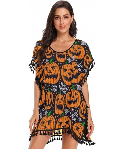 Pumpkins Thanksgiving Fall Beach Coverup for Women Lightweight Womens Swimsuit Cover Up for Swimwear Girls Beach Dresses,L 14...