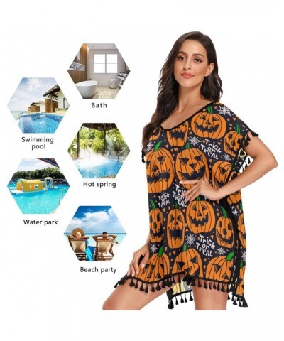 Pumpkins Thanksgiving Fall Beach Coverup for Women Lightweight Womens Swimsuit Cover Up for Swimwear Girls Beach Dresses,L 14...