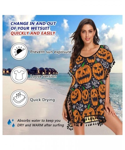 Pumpkins Thanksgiving Fall Beach Coverup for Women Lightweight Womens Swimsuit Cover Up for Swimwear Girls Beach Dresses,L 14...