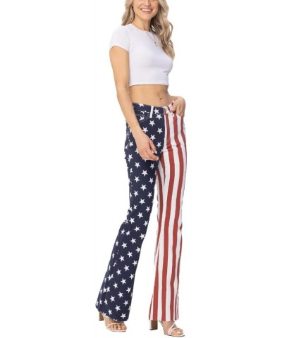 High Waist American Flag Print Flare Red, White, and Blue $32.24 Others