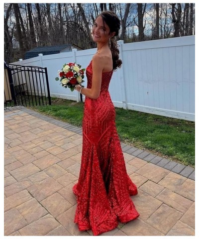 Sparkly Sequins Prom Dresses Long Mermaid One Shoulder Formal Evening Ball Gowns Party Dresses for Women Navy $43.34 Dresses