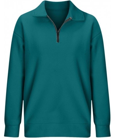 Womens Oversized Sweatshirts Hoodies Half Zip Pullover Fall Fashion Outfits 2023 Y2k Clothes Ocean Green $10.80 Hoodies & Swe...