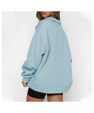 Zip Up Hoodies for Women Oversized Sweatshirt Long Sleeve Shirts Casual Plus Size Tops Fall Clothes With Thumb Hole B-sky Blu...