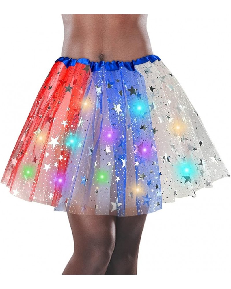 Women's LED Tutu Skirt Light Up Tutus Layered Tulle Tutu Skirts Sparkly Party Tutu Costume for Women and Girls Red $10.06 Skirts