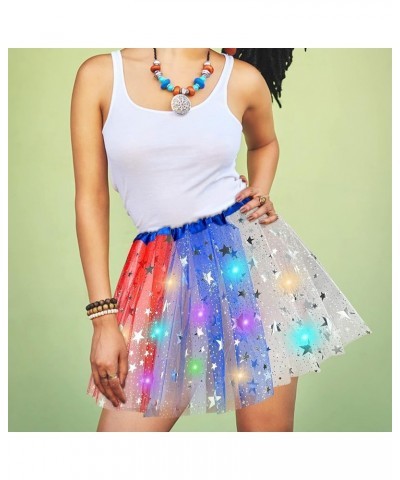 Women's LED Tutu Skirt Light Up Tutus Layered Tulle Tutu Skirts Sparkly Party Tutu Costume for Women and Girls Red $10.06 Skirts