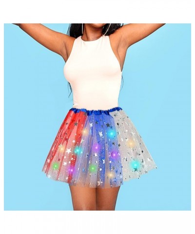 Women's LED Tutu Skirt Light Up Tutus Layered Tulle Tutu Skirts Sparkly Party Tutu Costume for Women and Girls Red $10.06 Skirts