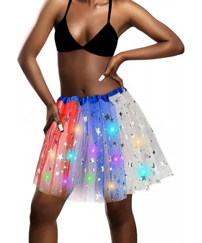 Women's LED Tutu Skirt Light Up Tutus Layered Tulle Tutu Skirts Sparkly Party Tutu Costume for Women and Girls Red $10.06 Skirts