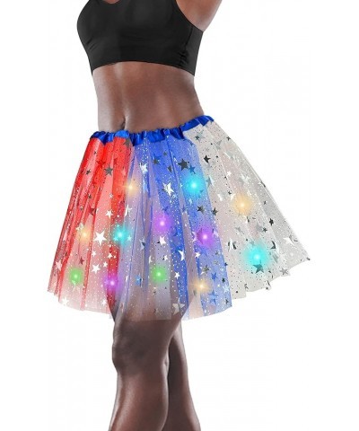 Women's LED Tutu Skirt Light Up Tutus Layered Tulle Tutu Skirts Sparkly Party Tutu Costume for Women and Girls Red $10.06 Skirts