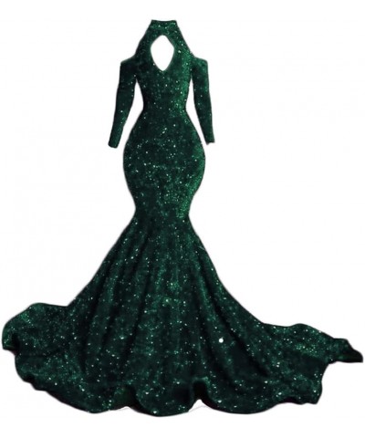 Wome's Mermaid Prom Gown Sequin Evening Party Dress Formal Maxi Dress A-green $52.80 Dresses