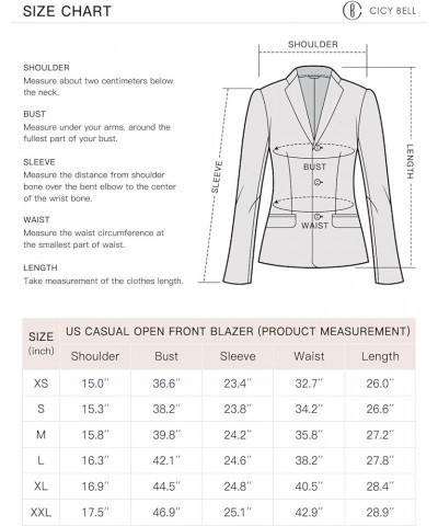 Womens Casual Blazers Open Front Long Sleeve Work Office Jackets Blazer Khaki $34.01 Blazers