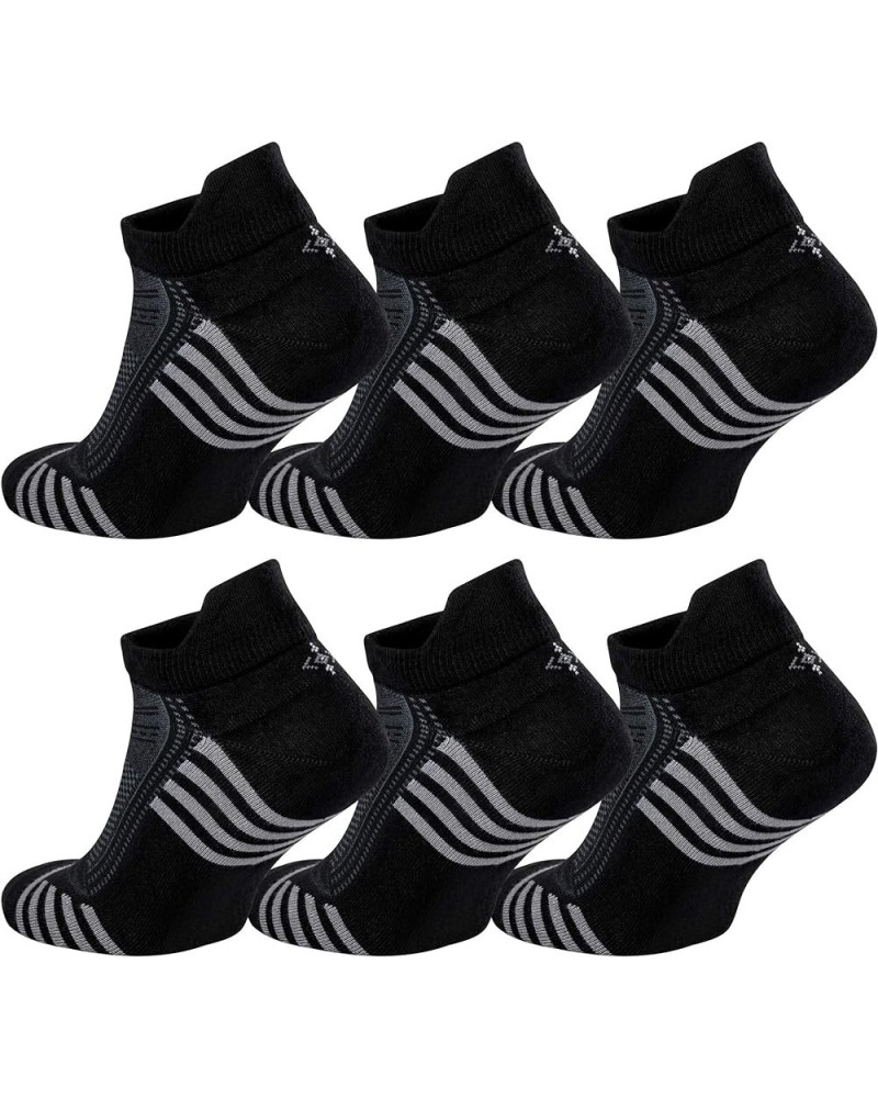 Ankle Socks (6 Pairs) with Heel Tabs Natural for Men or Women Sports and Athletic Performance Wear Black $13.50 Activewear